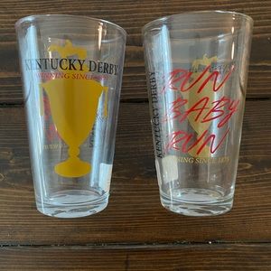Kentucky Derby 16oz Pint Glasses Set of Two New